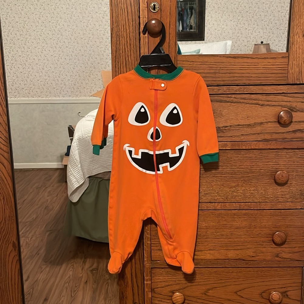 Halloween 3-6 Month Footed Zip-Up One Piece